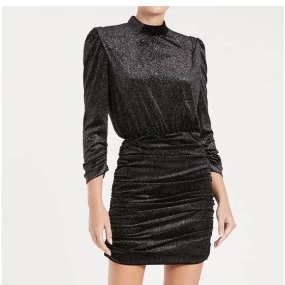 REBECCA VALLANCE Moon River glittered ruched stretch-velvet mini dress - Picture 1 of 7